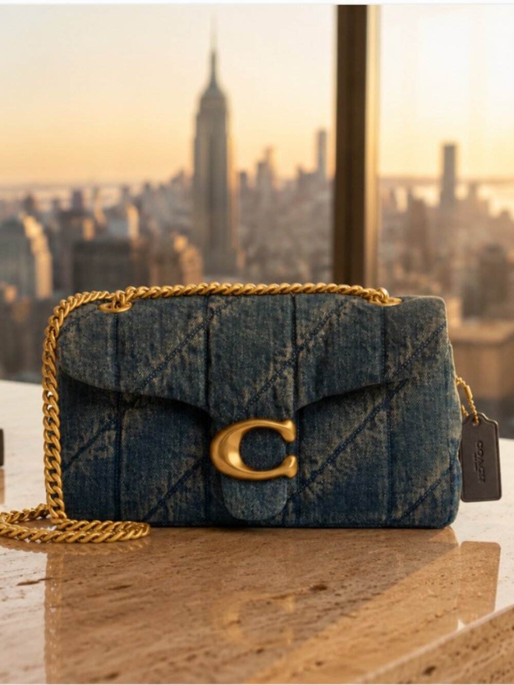 Coach Tabby Quilted Loved Denim Shoulder Bag 26 – Dark Indigo Brand New With Tag